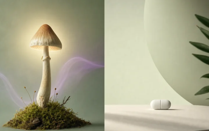 Psilocybin a deprese: co skutečně ukázalo srovnání s antidepresivem escitalopramem